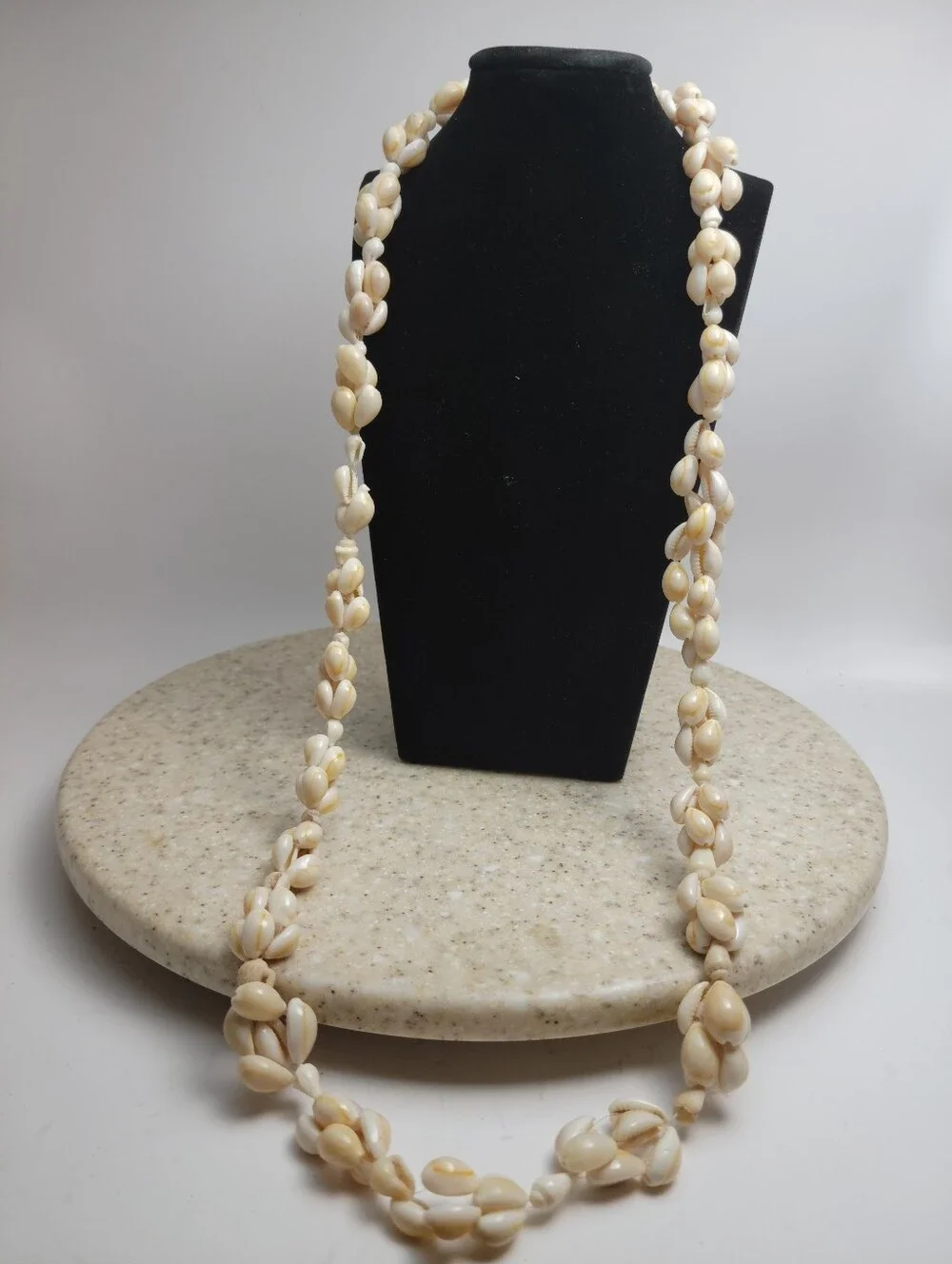 Vintage Genuine Cowrie Shell Long Necklace